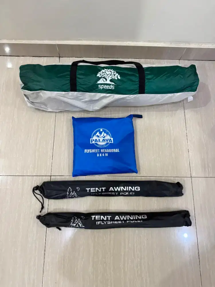 Tenda Camping Speed 4 orang & Flysheet 3x4