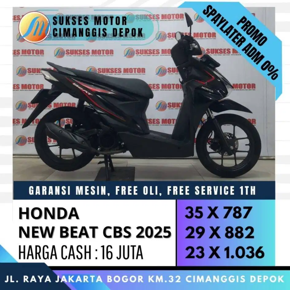NEW BEAT CBS 2025 CASH KREDIT DP CICILAN RINGAN [SUKSES MOTOR]