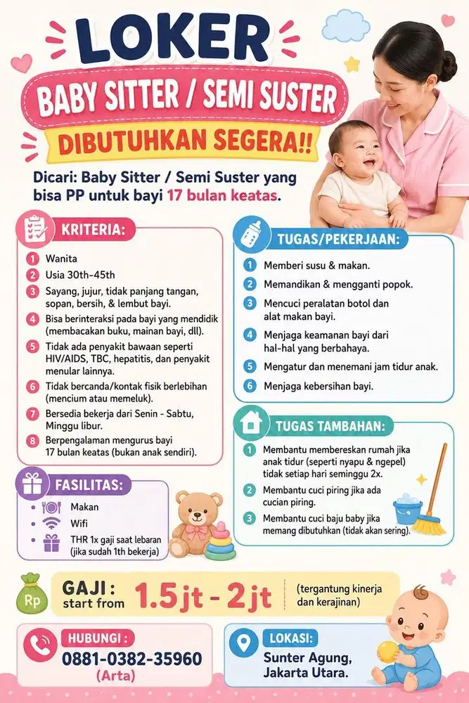 URGENT! DICARI BABY SITTER / SEMI SUSTER!