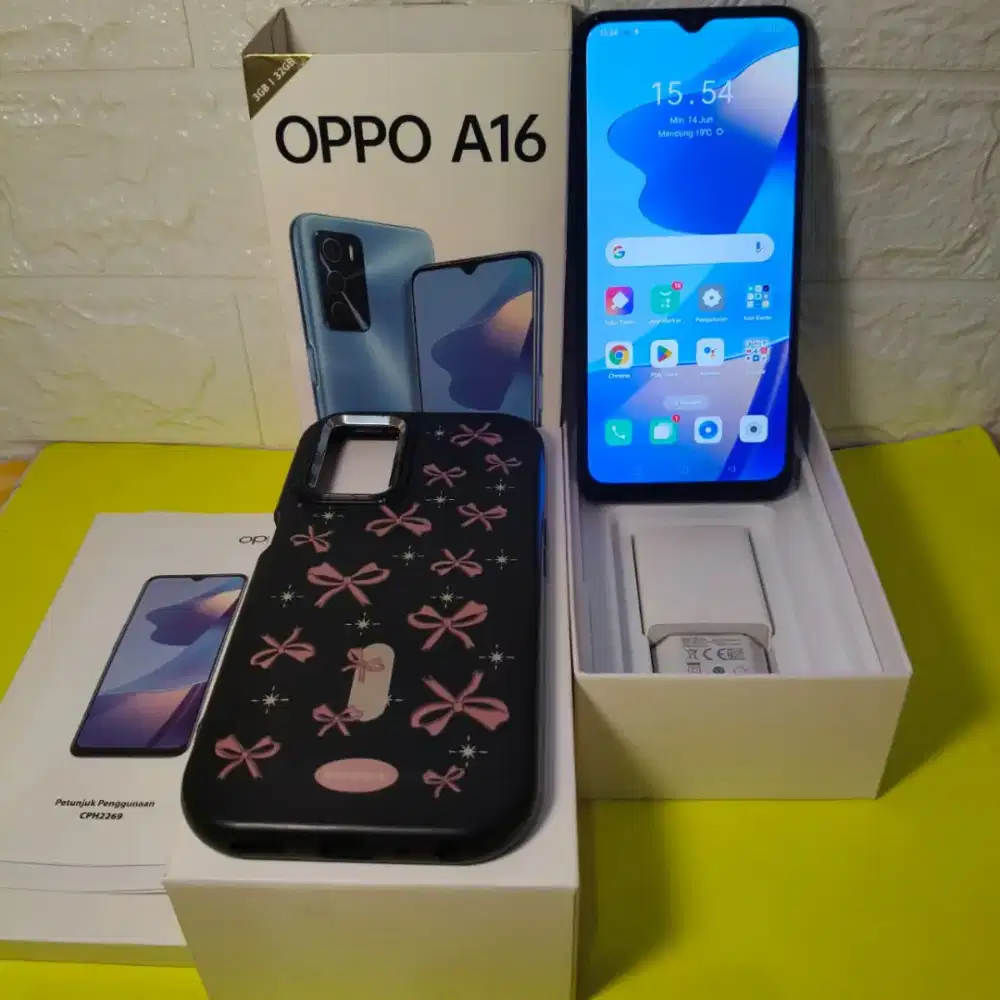 Oppo a16  ram 3/32 4G Lte segel mulus lengkap