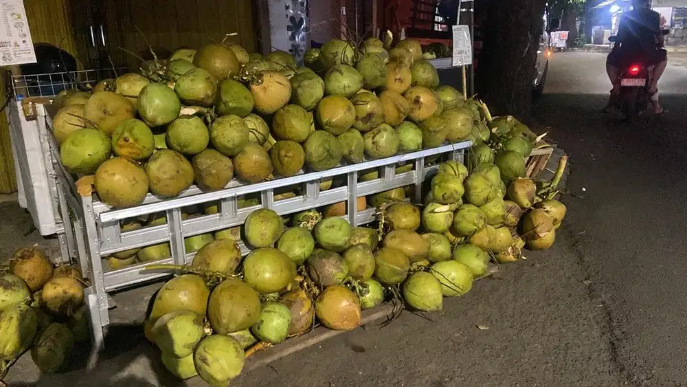 Penjaga Kios Es Kelapa Muda