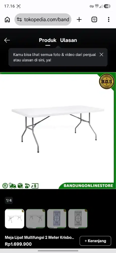 Meja besar krisbow portable