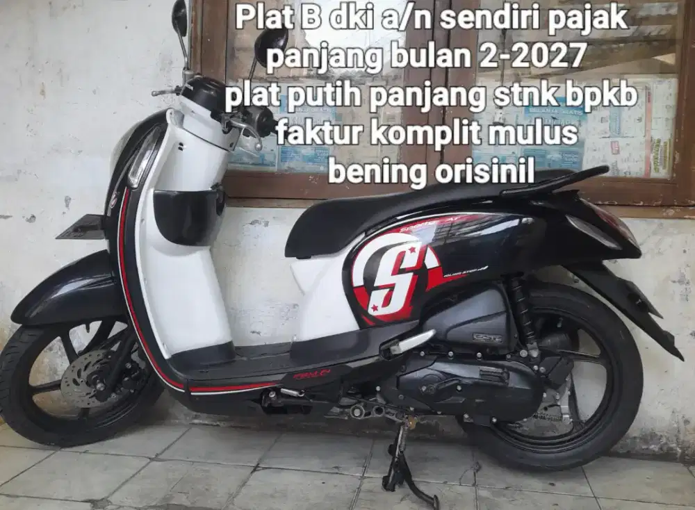 Honda Scoopy f1 2016 iss idiling stop cw asli putih hitam dki pjk pnjg
