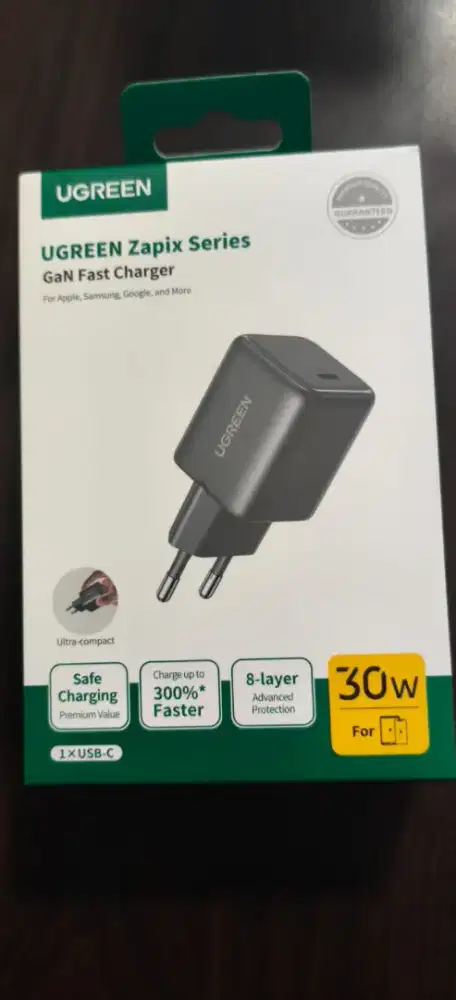 Charger UGREEN 65007 USB C Gan 30W Black