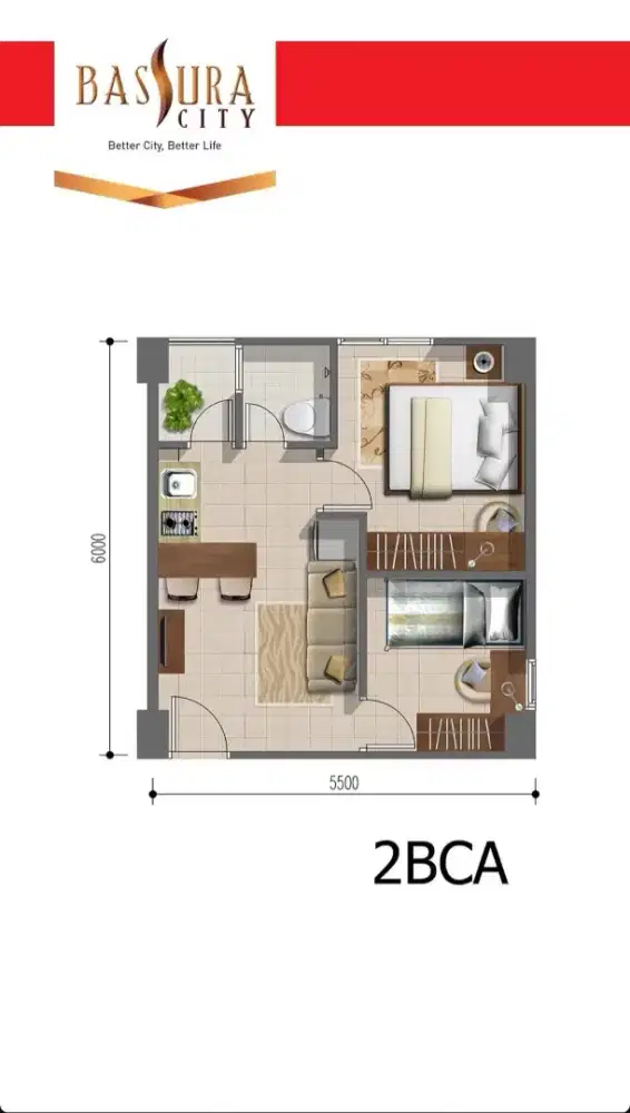Di sewakan unit apartemen di bassura city
