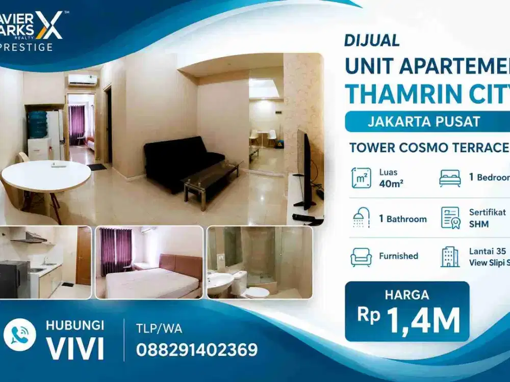 7- dijual Unit apartemen Thamrin city  jakarta pusat 
Tower Cosmo terrace