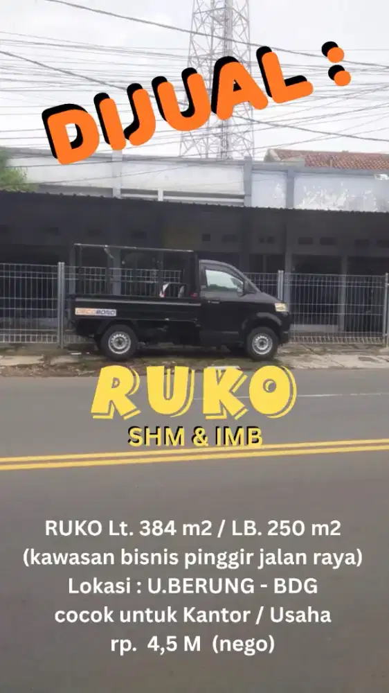 Dijual ruko strategis di jalan utama ujungberung