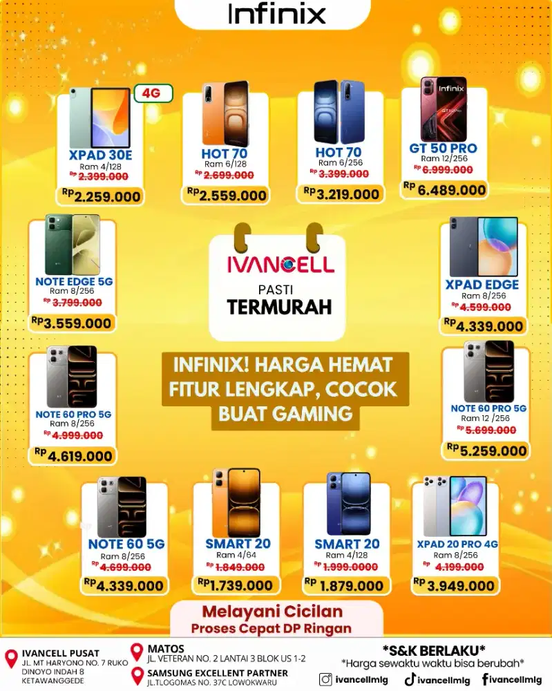 INFINIX PALING MURAH CICILAN BUNGA RENDAH POTONGAN HARGA BESAR-BESARAN