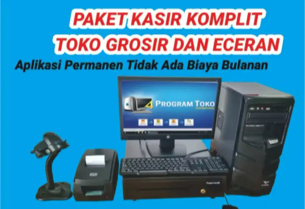 PAKET KOMPUTER KASIR LENGKAP SIAP PAKAI TERMURAH TOKO APOTE KLINIK DLL