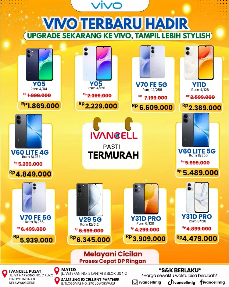 PROMO VIVO TERMURAH
CICILAN BUNGA RENDAH
POTONGAN HARGA BESAR-BESARAN
