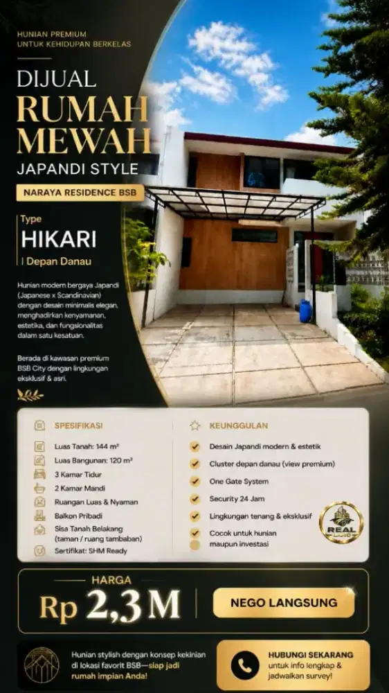 Rumah dijual Naraya RESIDENCE Danau BSB SEMARANG