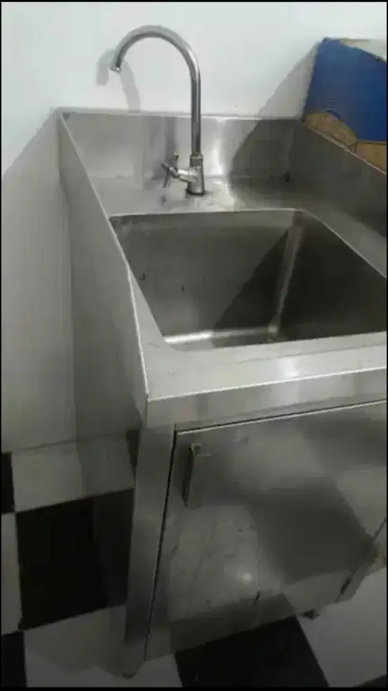 Sink stainless steel kokoh tebal plus kran