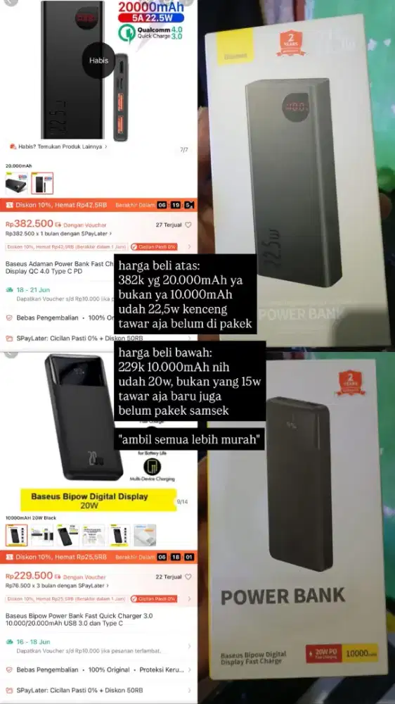 2pcs powerbank new