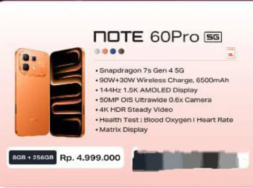 NOTE 60 PRO 5G8/256 GB