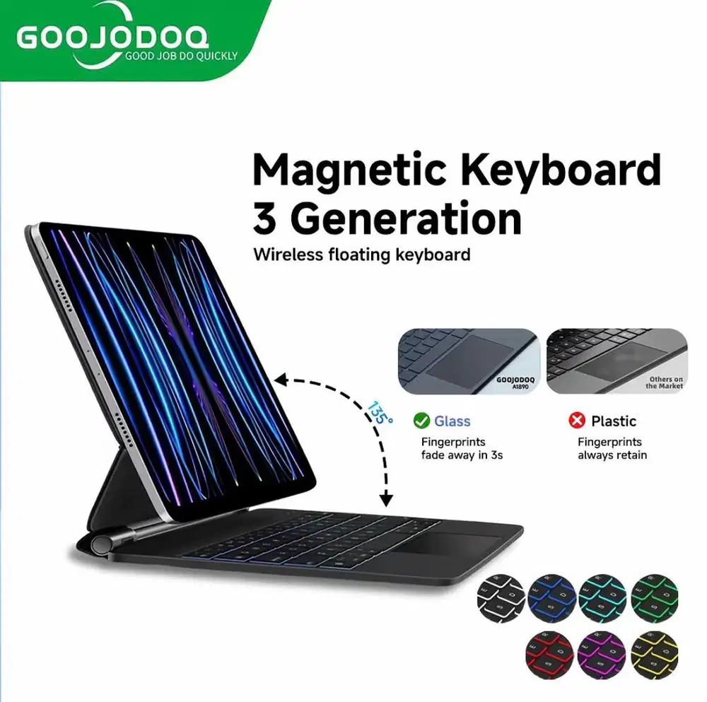 GOOJODOQ Magic Keyboard Case For iPad air 4/5/Pro 11 M1 M2 (2018-2022)
