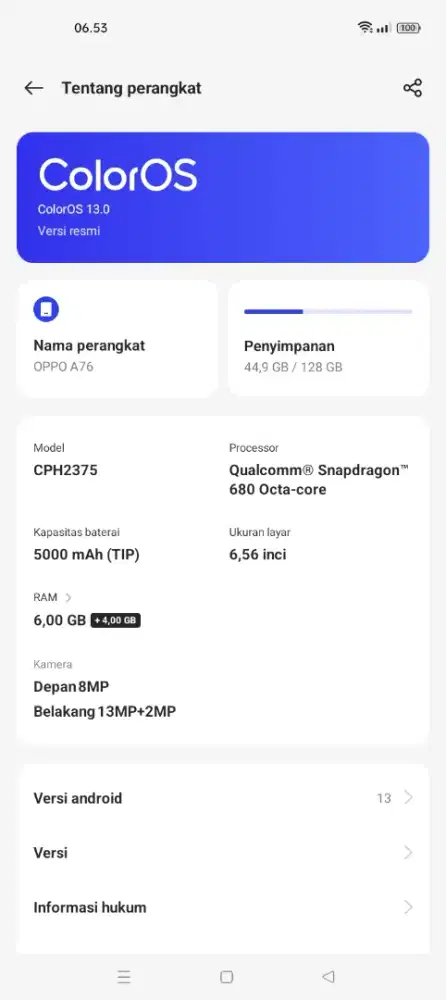 dijual oppo A76 murah