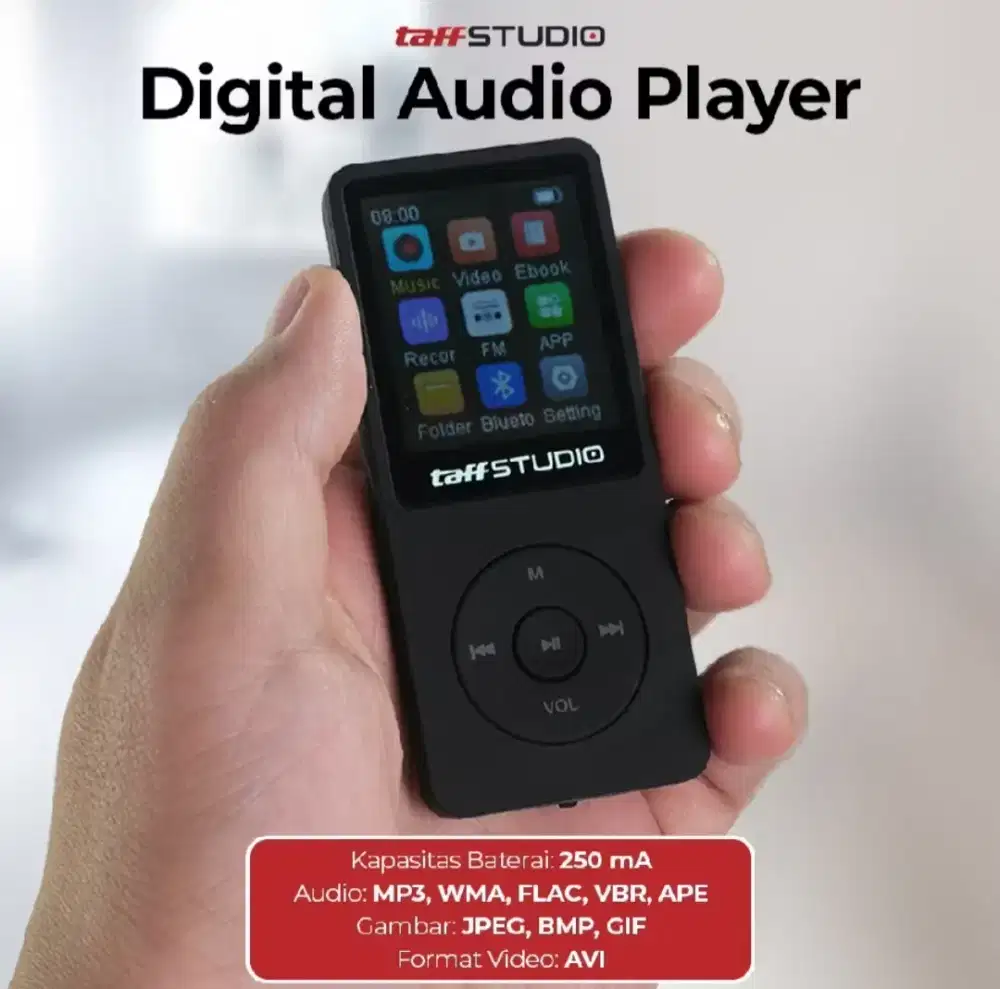 TaffSTUDIO MP3 DIGITAL AUDIO PLAYER 1.8 Inch - ZY418 (BISA Bluetooth)