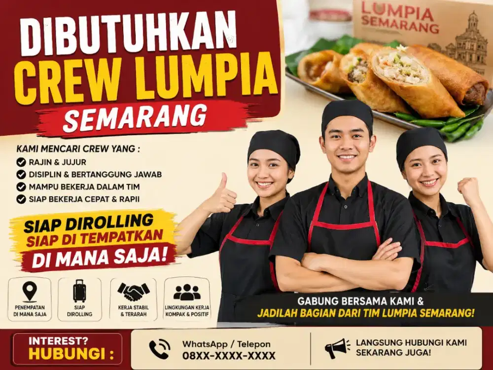 LOWONGAN KERJA CREW OUTLET LUMPIA SEMARANG UMKM