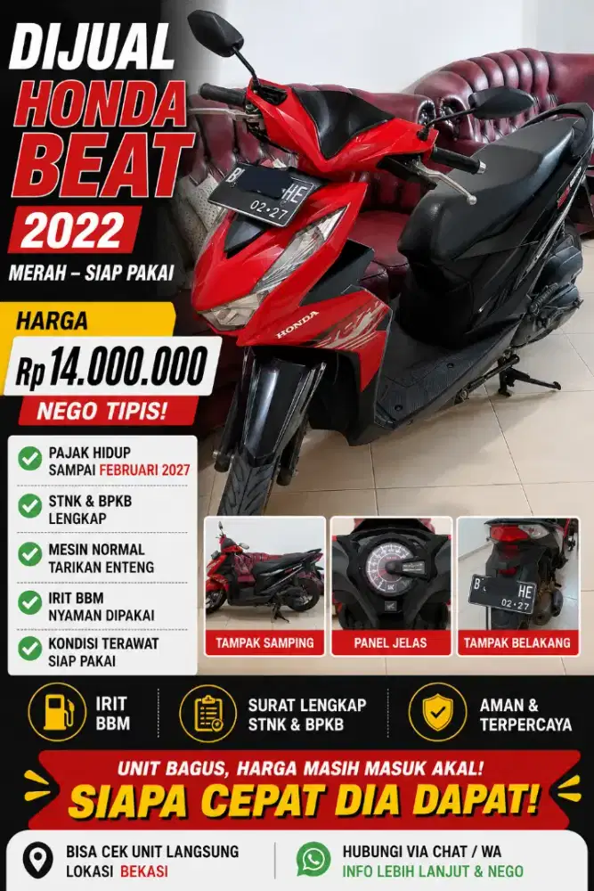 Dijual Cepat Motor beat 2022