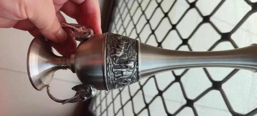 Judul: Vas Timah Asli Thailand 97% Pewter Berat 298gr - Barang Koleksi