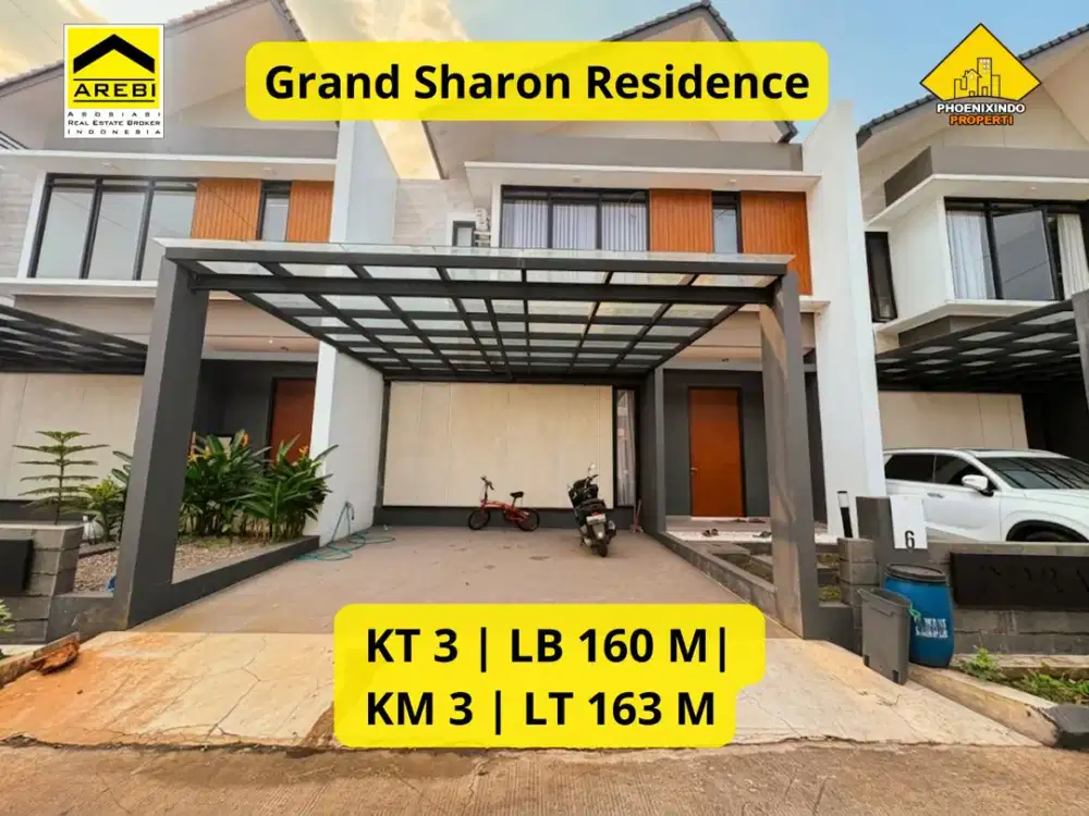 Disewakan Rumah Modern Minimalis di Grand Sharon Residence Bandung Semi Furnished | 3 KT | LT 163 m² | Rp 80 Juta/Tahun