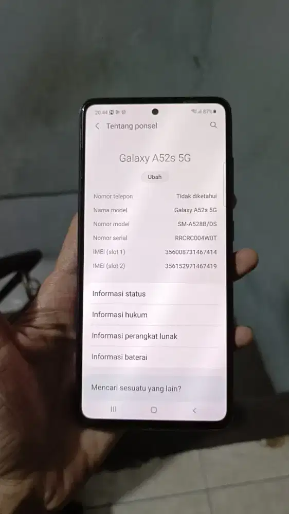 Samsung A52s 8/256gb resmi sein.