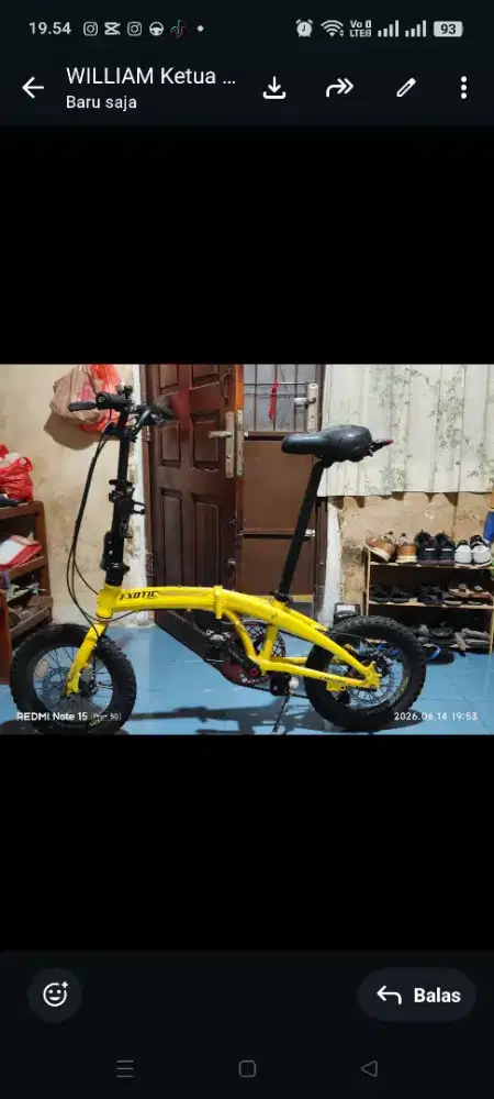 Jual sepeda lipat merk exotik ring 16