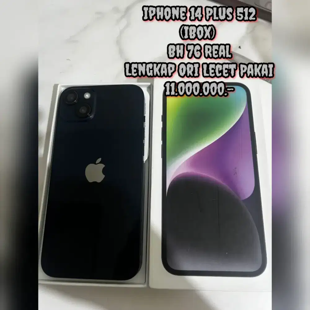 Iphone 14 Plus 512 (iBox) Bh 76 Lecet Pemakaian