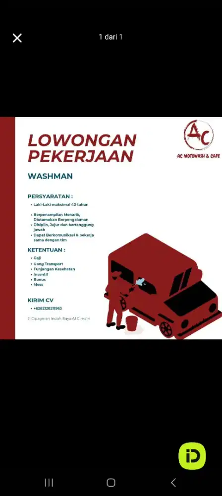 Dicari pengalaman atau non pengalaman