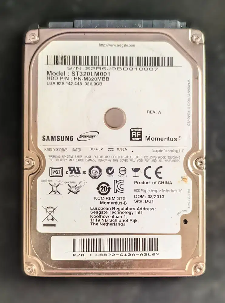 Harddisk Laptop dan PC 320GB Sentinel 100%