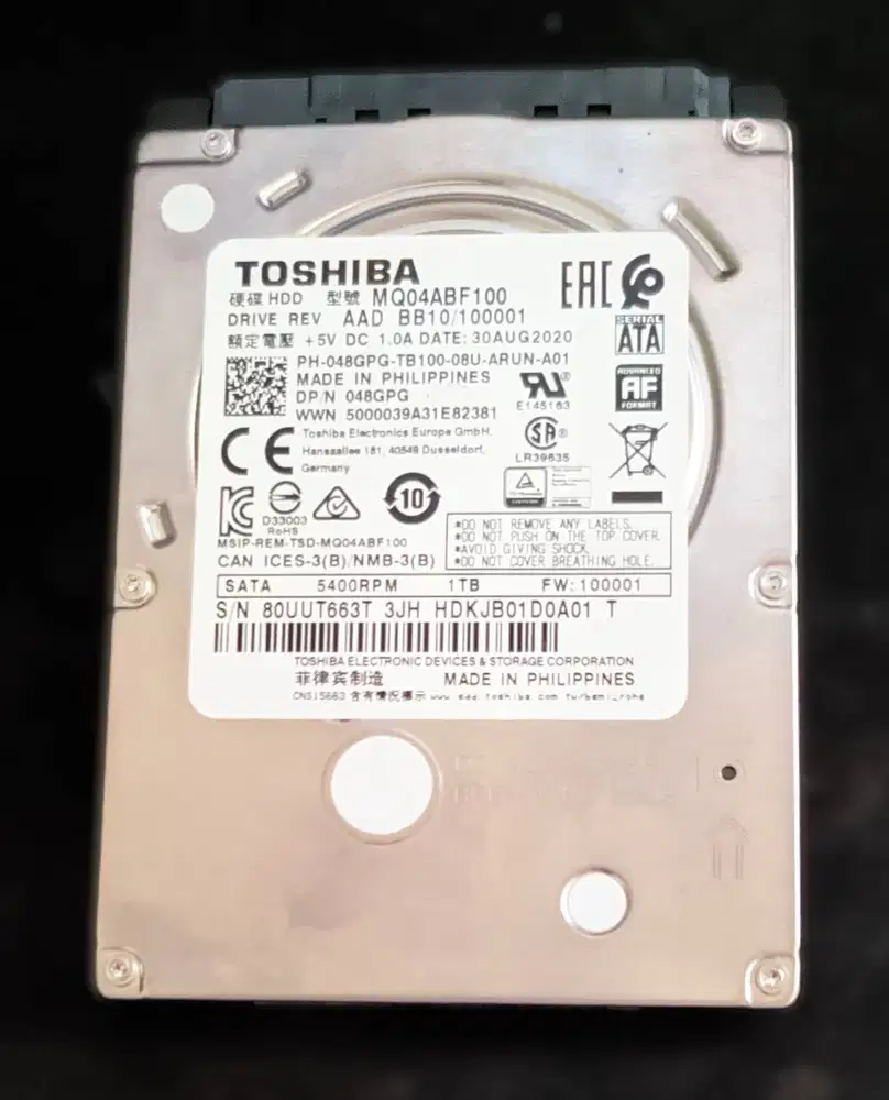 Harddisk Laptop dan PC 1TB Sentinel 100%