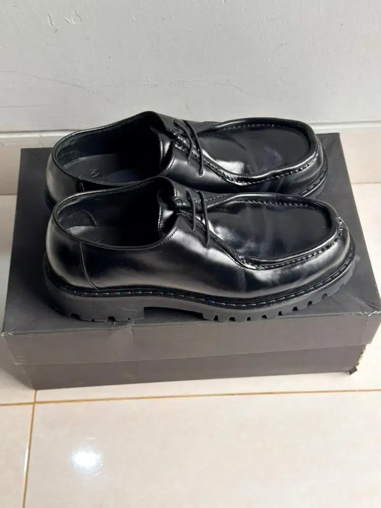Dress Shoes Zara Man Edition Moc Toe Wallabee Piel, Black, Like New