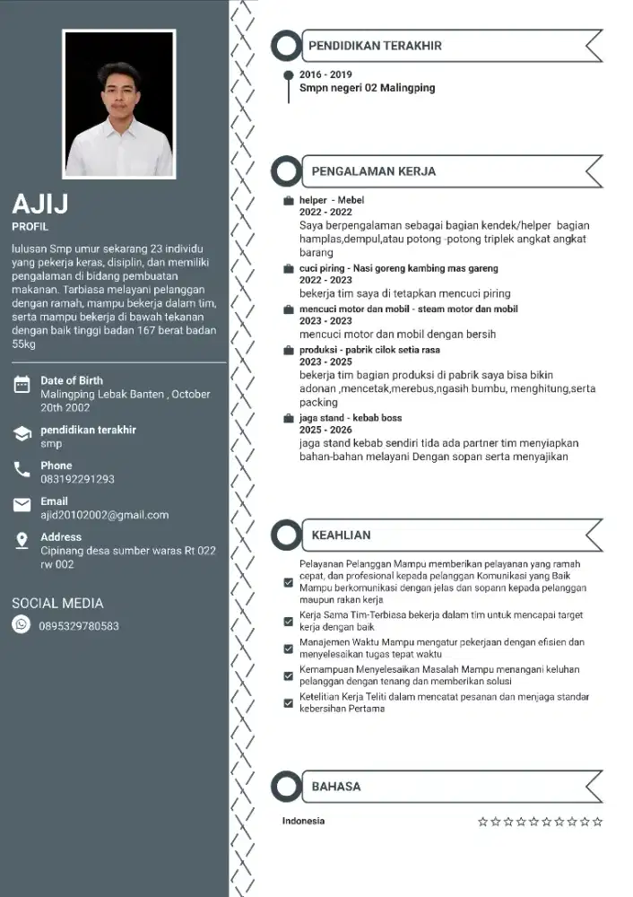 Info lowongan kerja nya butuh banget