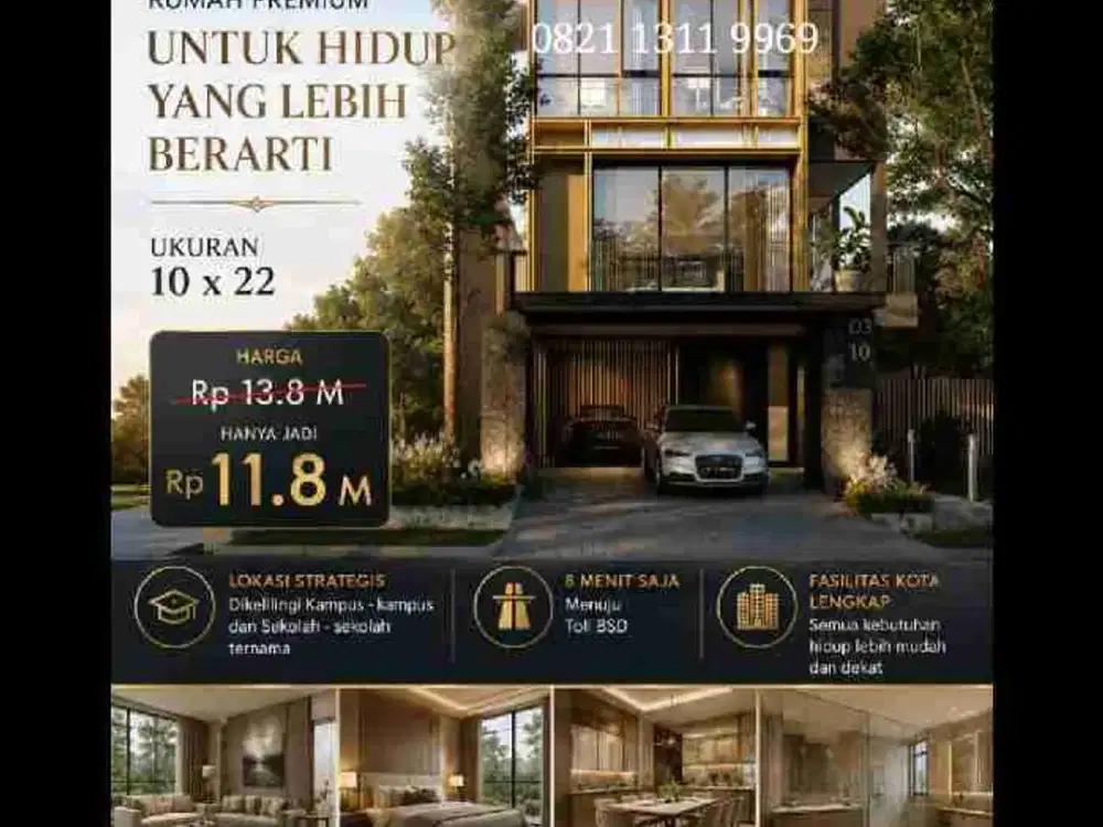 ECHANTE BSD Rumah Premium 10x22 Harga 11.8 M Dekat Kampus & Toll BSD