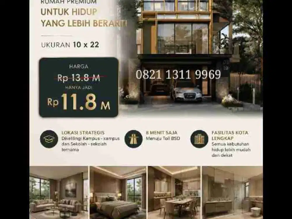 Rumah Mewah ENCHANTE BSD 10x22 Strategis Dekat Toll BSD