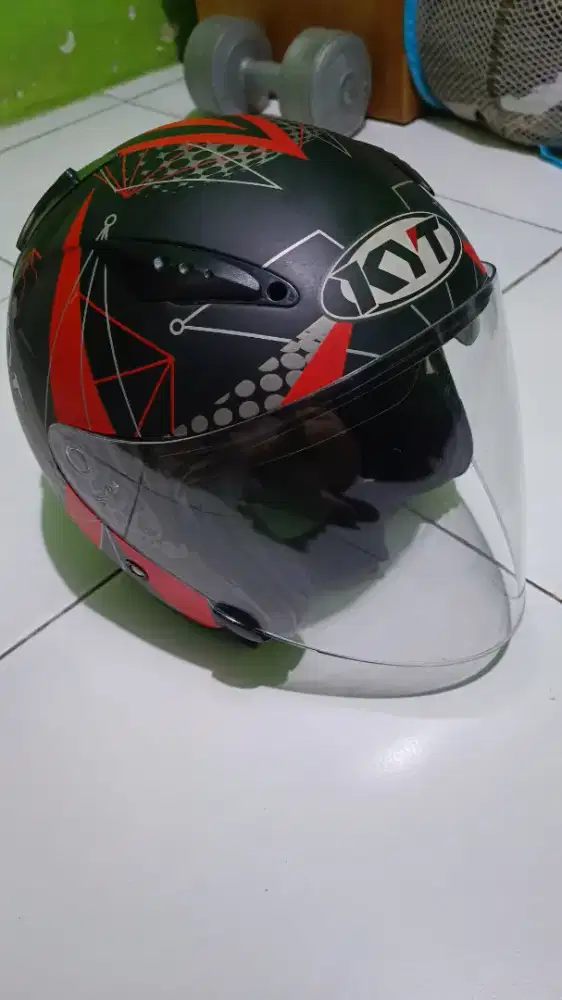 Helm KYT Galaxy Flat R Motif Double Visor