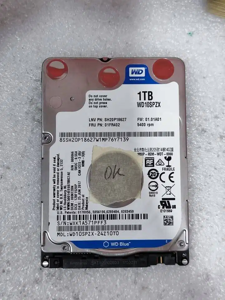 Hardisk 1TB WD Blue kesehatan 100% (bekas)