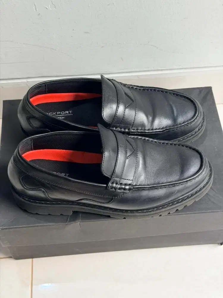 Sepatu Formal Rockport Maveric Penny Loafer, Genuine Leather Black