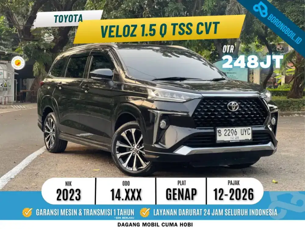 Low KM 14rb Service Record Toyota Veloz 1.5 Q TSS cvt 2023 Hitam