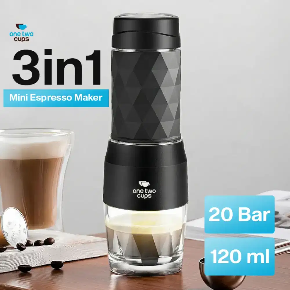 One Two Cups Hand Press Coffee Maker 3in1 20 Bar 120ml for Nespresso