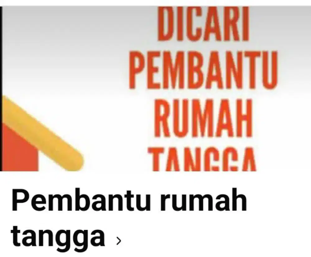 Dicari pembantu rumah tangga