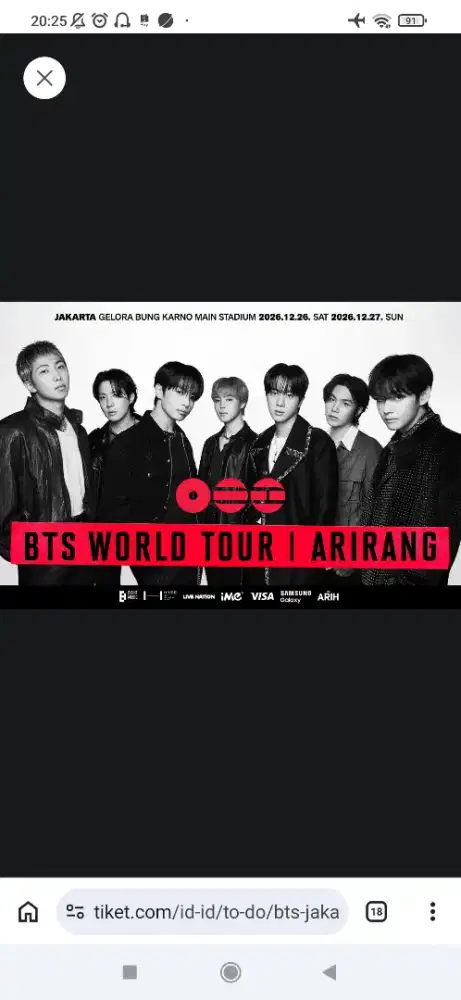 Tiket bts Arirang jakarta