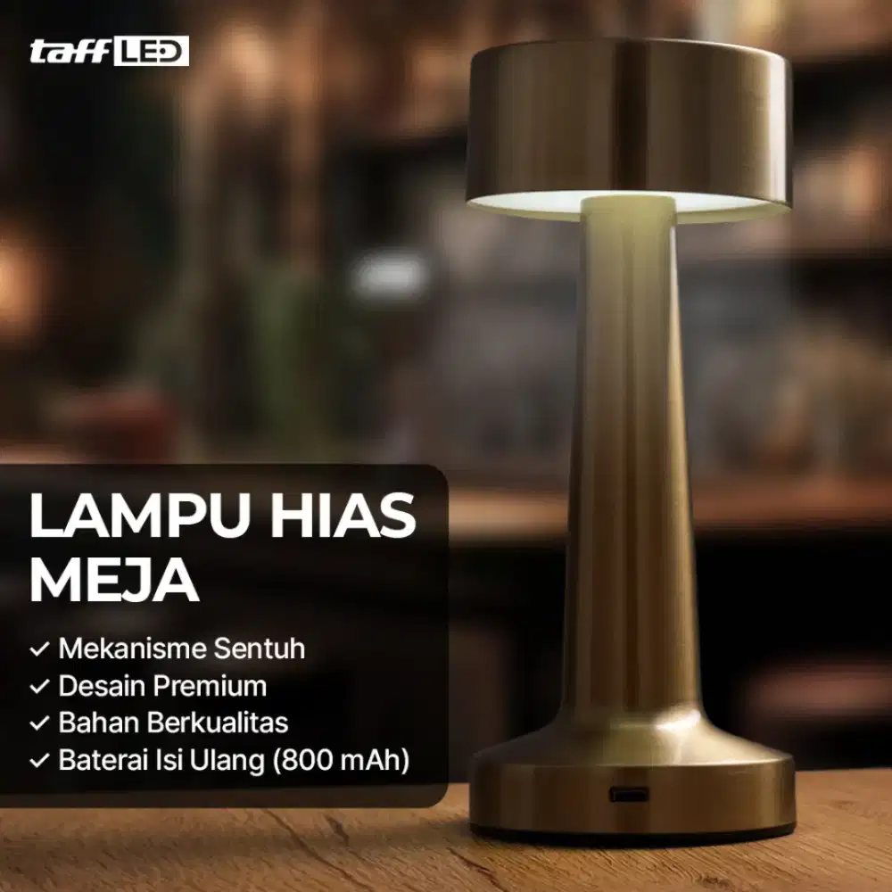Lampu Meja Hias Touch LED USB Rechargeable Tri Color 3W