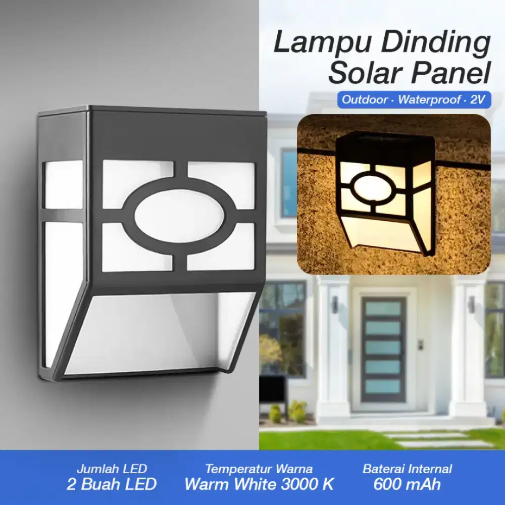 Lampu Dinding Solar LED Outdoor Waterproof 2V - OO10