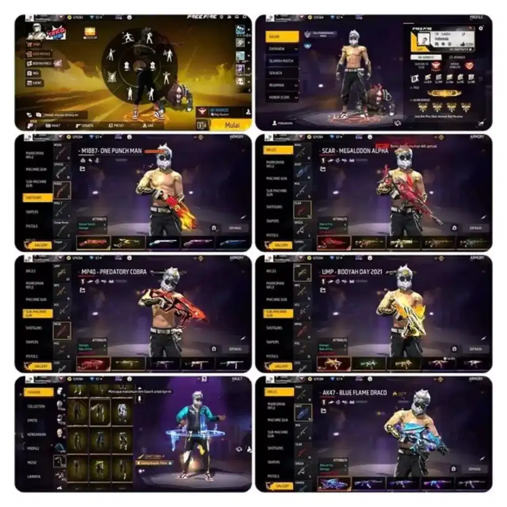 Promo akun epep ff murah spek sultan amanah Real dan terpercaya 100%