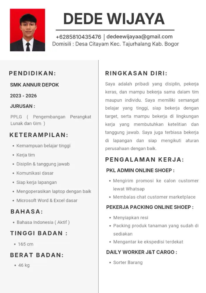 Info lowongan pekerjaan