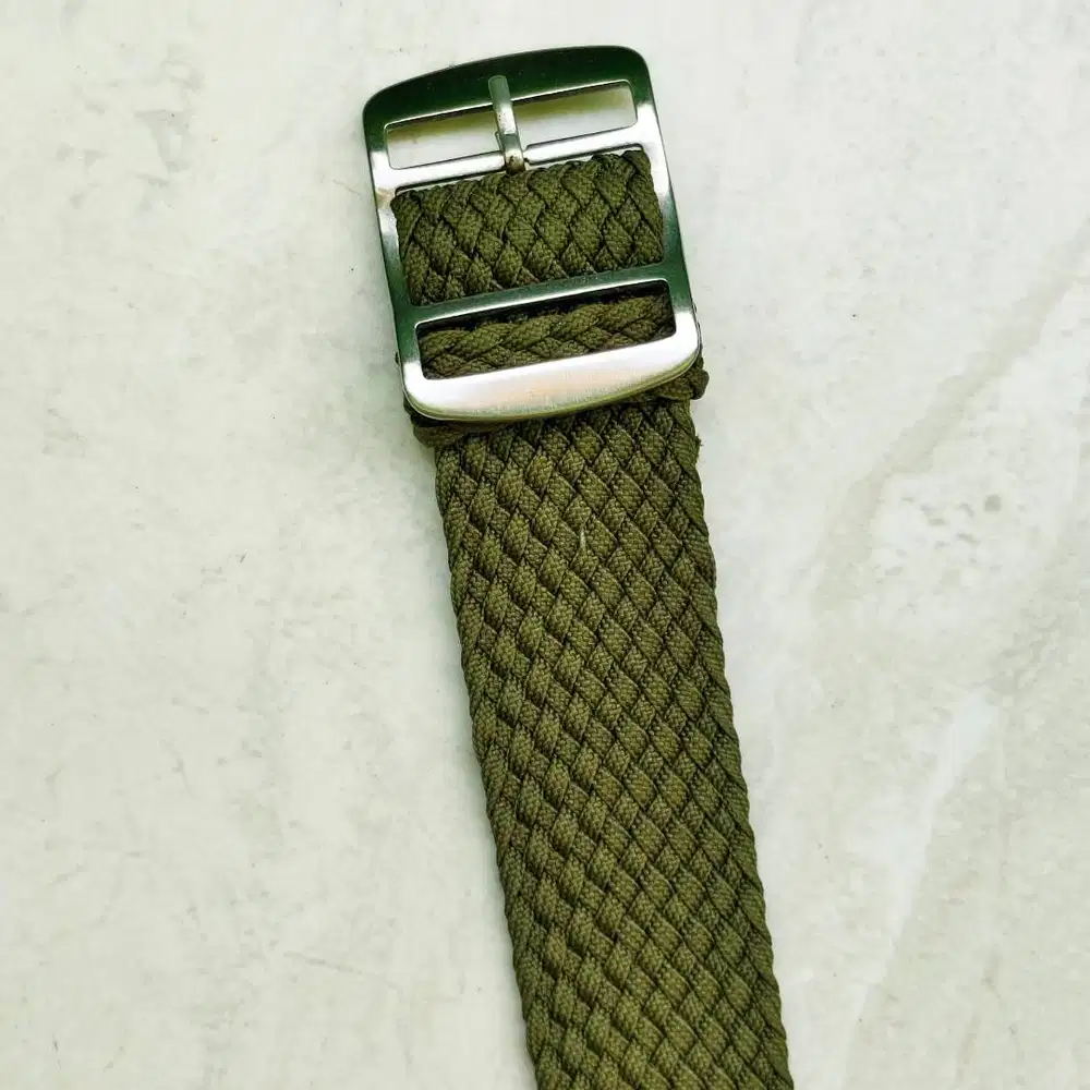 Tali Jam Tangan Perlon Strap Braided Nylon Strap Hijau Army Green 22mm