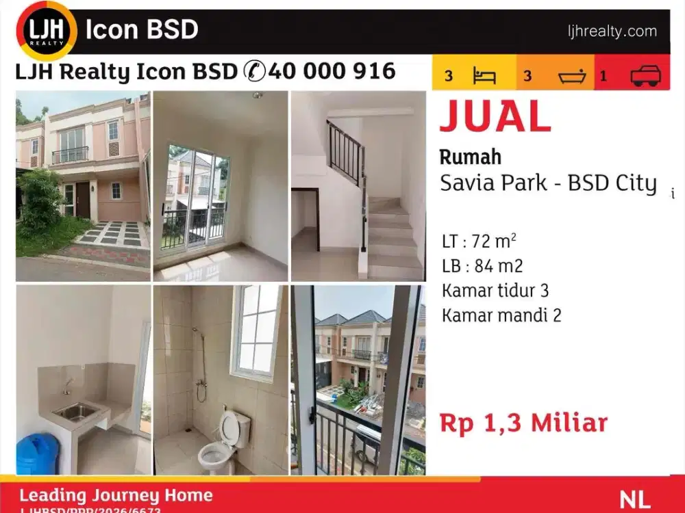 Rumah 2 lt di Savia BSD