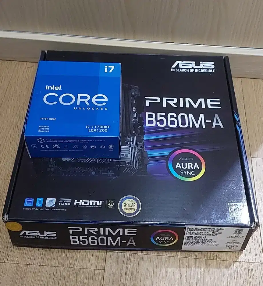 Paketan Motherboard Asus B560MA (BNOB)
Processore core i7 11700KF