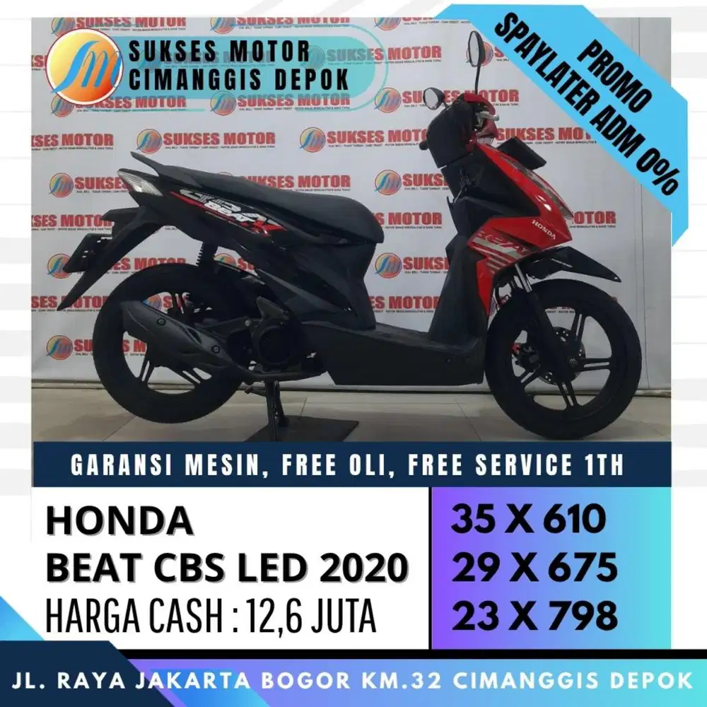 BEAT CBS LED 2020 CASH KREDIT KARTU KREDIT UNIT BERGARANSI